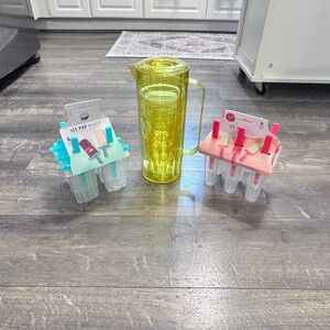 Set of 2 Core Kitchen Ice Pop Makers and a Pitcher W/ 4 Glasses ALL‎ NEW